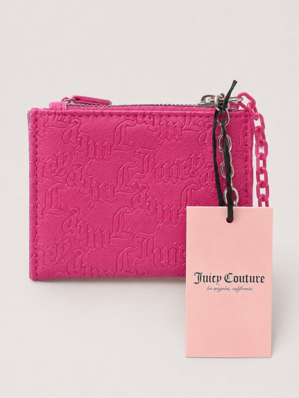 Juicy Couture Hot Pink “Can’t Tame Her” Bifold Wallet & Pull-Out Card Holder NWT - Picture 3 of 6